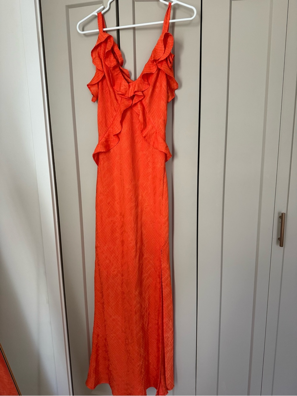 ASTR Sorbae Ruffle Maxi Dress (Orange)